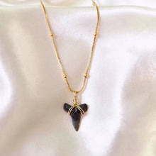 Load image into Gallery viewer, Reluxe Vintage Satellite necklace (ball chain) Shark Tooth Necklace