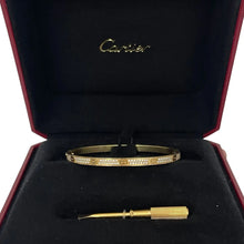 Load image into Gallery viewer, Reluxe Vintage Cartier 18k Yellow Gold Pavé Diamond Love Bracelet