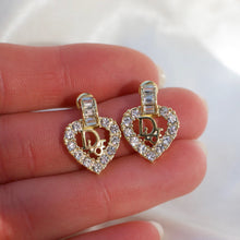 Load image into Gallery viewer, Dior Crystal Heart Earrings
