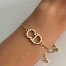 Load image into Gallery viewer, CD Pearl Adjustable Bracelet
