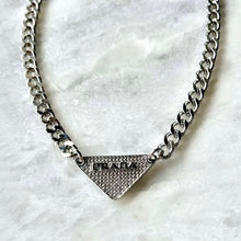 Load image into Gallery viewer, Prada Crystal Tag Necklace
