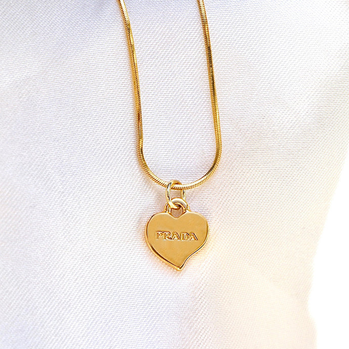 Prada Gold Heart Necklace