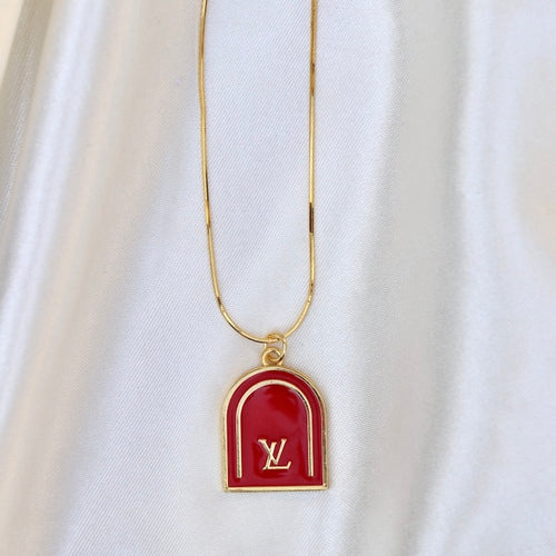 Repurposed Louis Vuitton Gold LV Padlock Necklace – DesignerJewelryCo