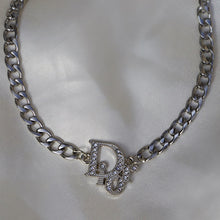 Load image into Gallery viewer, Reluxe Vintage Necklaces Silver Pave Dior Choker

