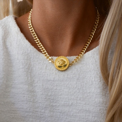 Reluxe Vintage Necklaces Versace Gold Choker Necklace