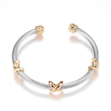 Load image into Gallery viewer, Reluxe Vintage bracelets Cable X Silver and Gold Bracelet
