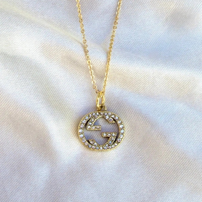 Reluxe Vintage Crystal GG Pendant Necklace