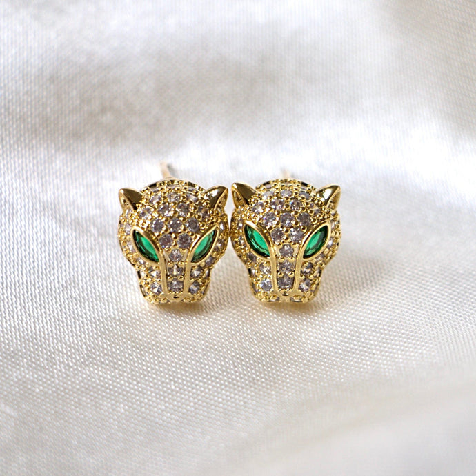 Reluxe Vintage Earrings Panthere Pave Stud Earrings