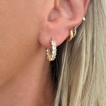 Load image into Gallery viewer, Reluxe Vintage Glam Mini CZ Hoop Earrings
