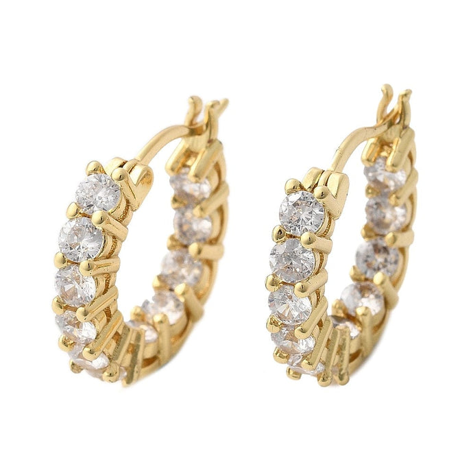 Reluxe Vintage Glam Mini CZ Hoop Earrings