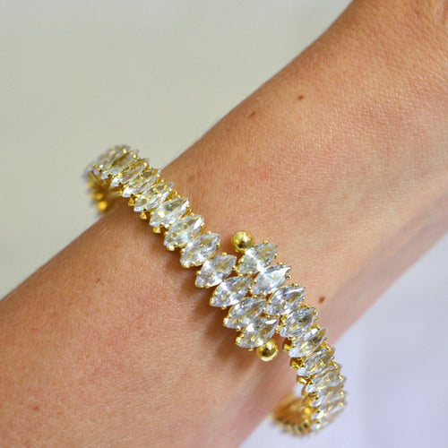 Reluxe Vintage Gold Crystal Bling Bracelet