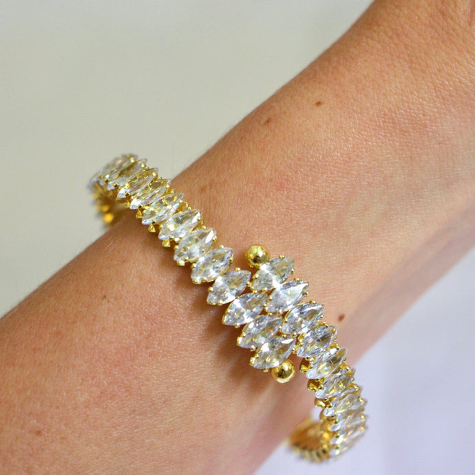 Reluxe Vintage Gold Crystal Bling Bracelet