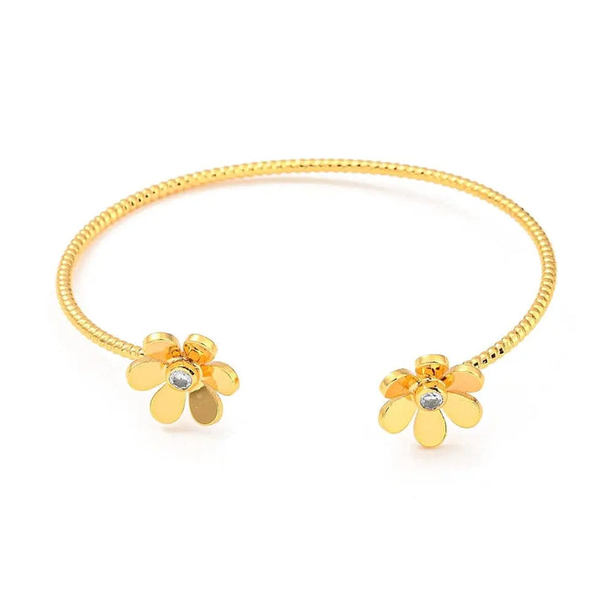 Reluxe Vintage Gold Flower Cuff Bracelet