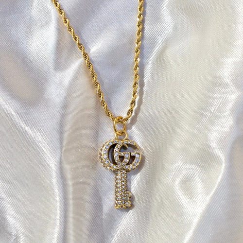Reluxe Vintage Necklaces Crystal GG Key Necklace