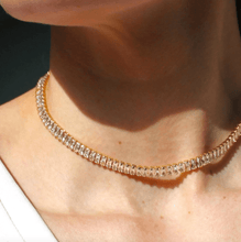 Load image into Gallery viewer, Reluxe Vintage Necklaces CZ Rectangular Tennis Necklace
