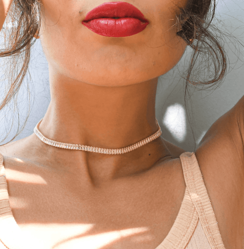 Reluxe Vintage Necklaces CZ Rectangular Tennis Necklace