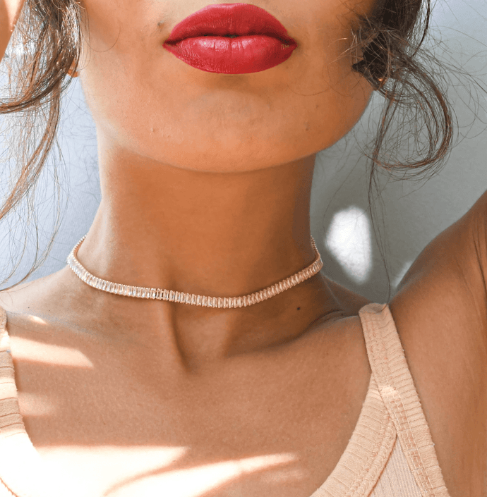 Reluxe Vintage Necklaces CZ Rectangular Tennis Necklace