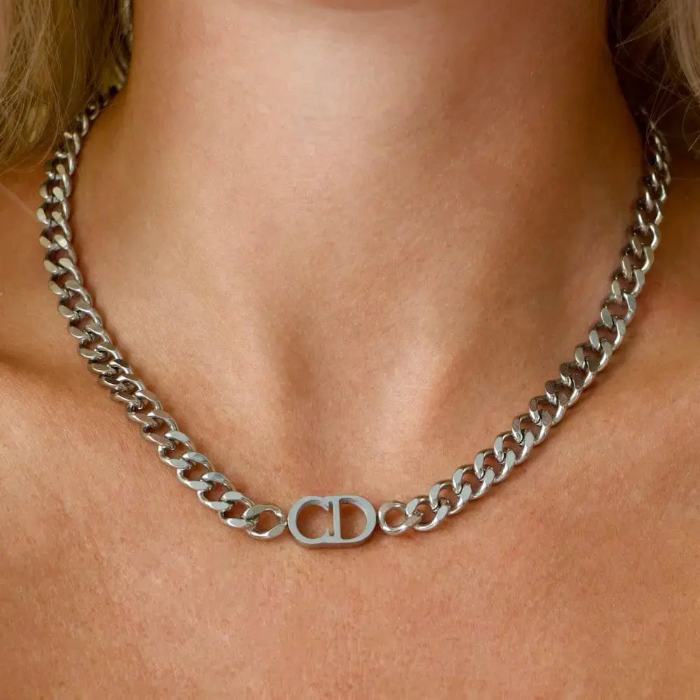DIOR CD Icon Chain Link Choker Necklace – Reluxe Vintage