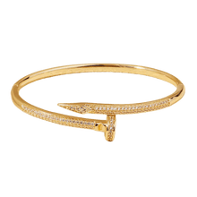 Load image into Gallery viewer, Reluxe Vintage Pave Spiral Nail Bangle
