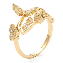 Load image into Gallery viewer, Reluxe Vintage rings Crystal Pave Butterfly Ring
