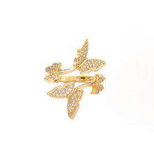 Load image into Gallery viewer, Reluxe Vintage rings Crystal Pave Butterfly Ring
