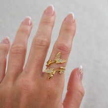 Load image into Gallery viewer, Reluxe Vintage rings Crystal Pave Butterfly Ring
