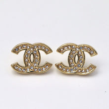 Load image into Gallery viewer, Crystal CC Chanel Stud Earrings
