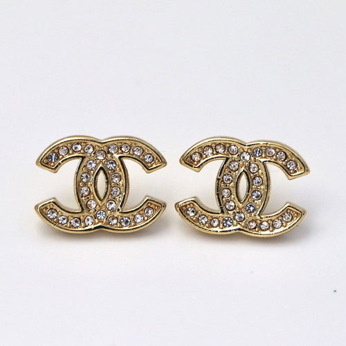 Crystal CC Chanel Stud Earrings