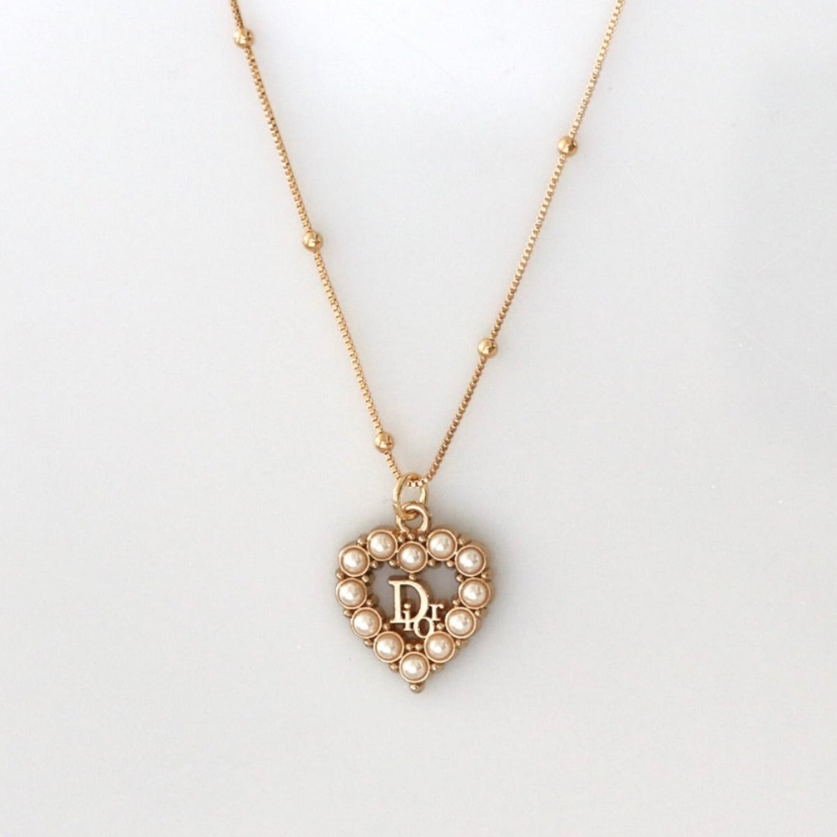 Pearl Studded Heart Necklace