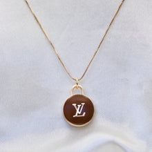 Load image into Gallery viewer, Brown LV Charm Necklace Reluxe Vintage
