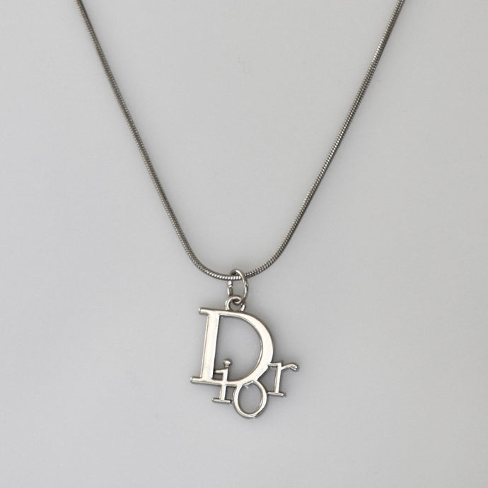Silver Dior Pendant Necklace