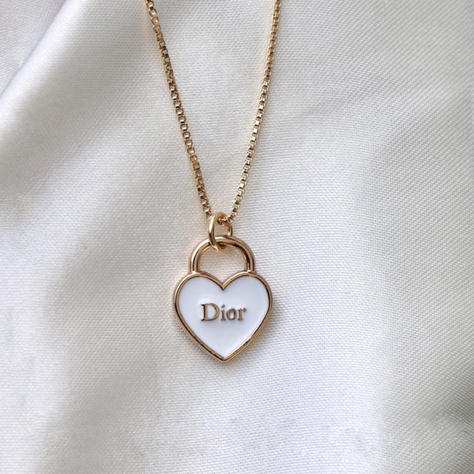 Dior heart pendant necklace & earring set