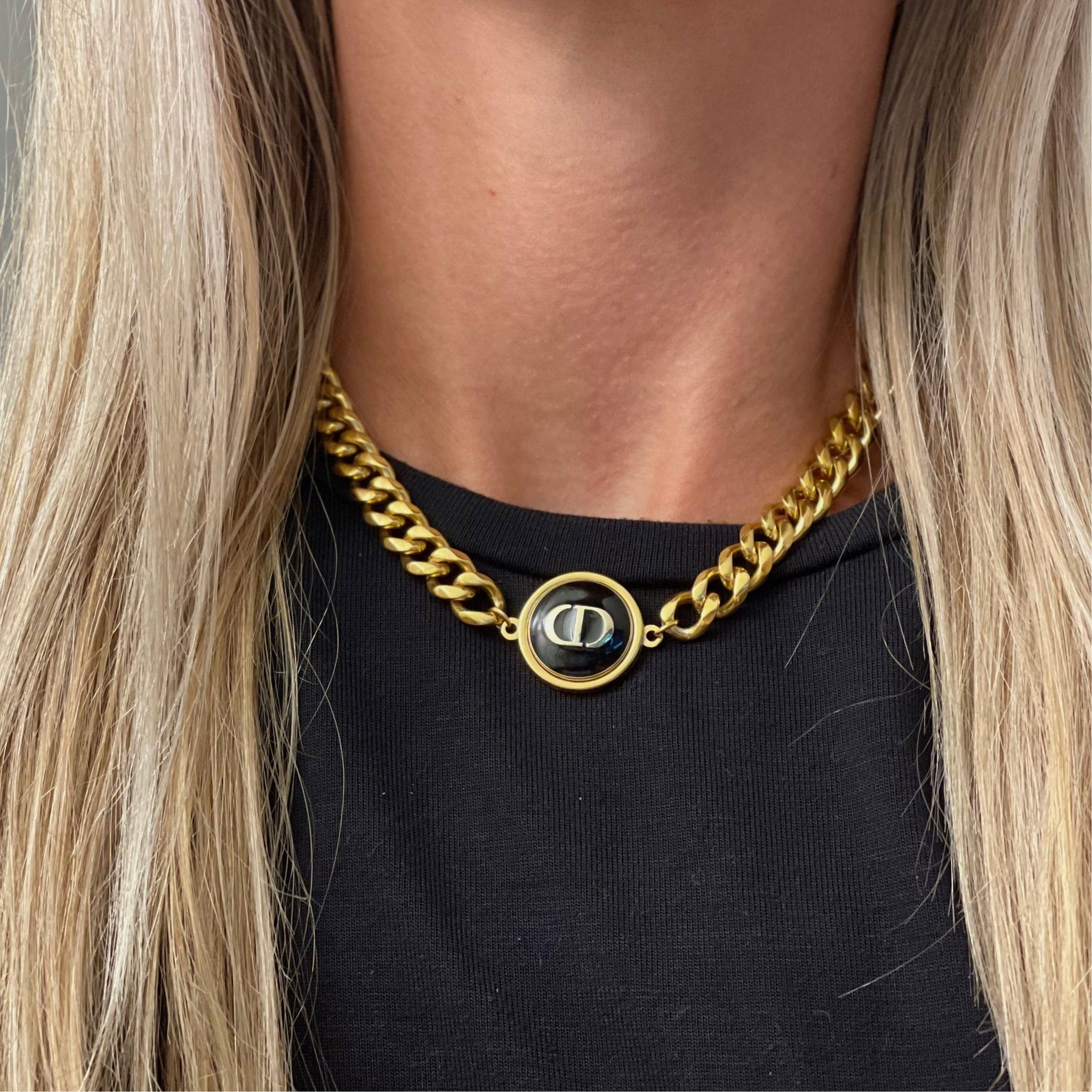 Dior | Jewelry | Dior Gold Necklace Cd Choker New 24 Karat Gold | Poshmark