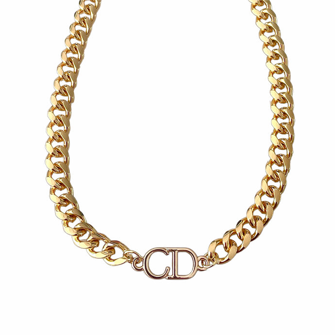 Christian Dior Initial CD Logo Paved Diamonds Circle White MOP Star Double  Pendants Classic Yellow Gold
