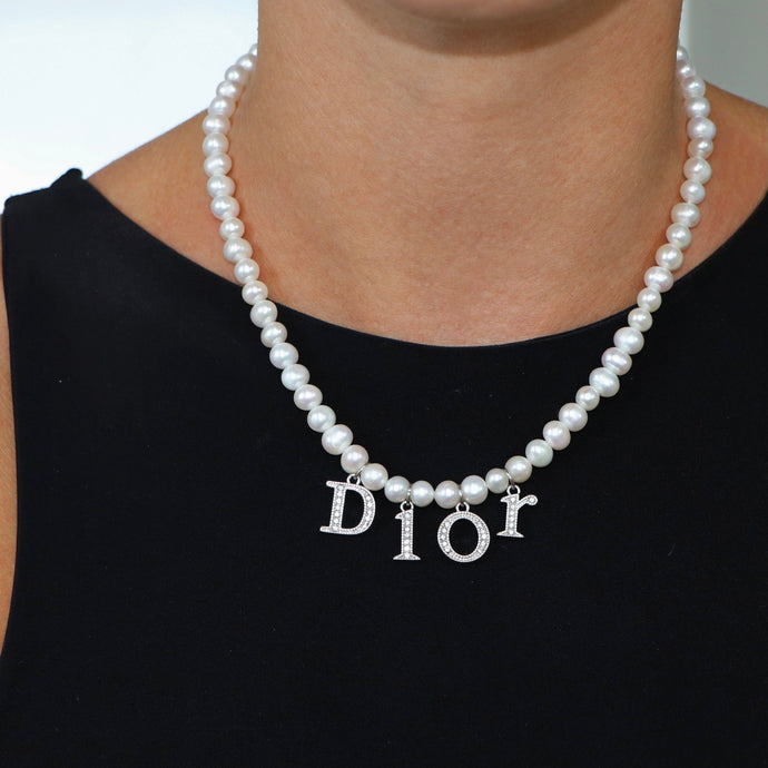 Dior Silver Letter Necklace - Reluxe Vintage