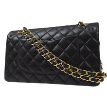 Load image into Gallery viewer, Medium Classic Double Flap Shoulder Bag in Black Lambskin - Reluxe Vintage

