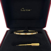 Load image into Gallery viewer, Cartier 18k Yellow Gold Pavé Diamond Love Bracelet - Reluxe Vintage
