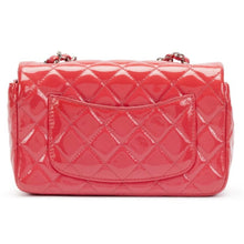 Load image into Gallery viewer, Pink Quilted Patent Leather Mini Flap Bag Silver Hardware - Reluxe Vintage
