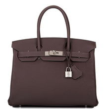 Load image into Gallery viewer, Hermès Chocolate Birkin 30cm of Togo Leather with Palladium Hardware - Reluxe Vintage
