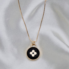Load image into Gallery viewer, Reluxe Vintage Black Flower LV Charm Necklaces
