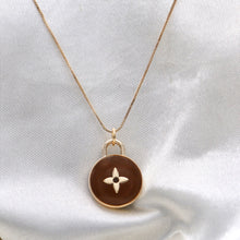 Load image into Gallery viewer, Reluxe Vintage Brown Fleur LV Charm Necklaces
