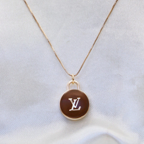 Reluxe Vintage Brown LV LV Charm Necklaces