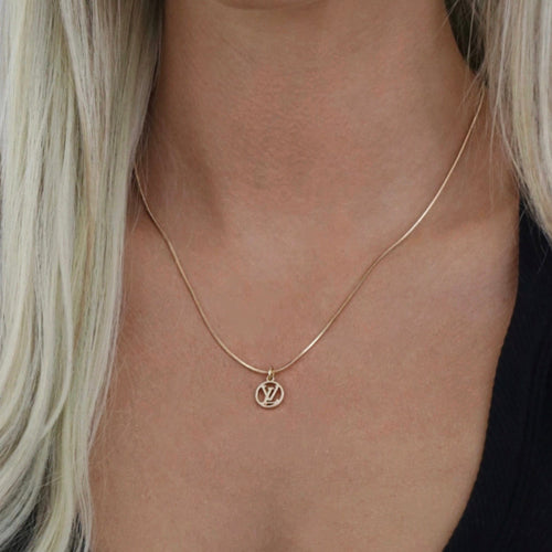Reluxe Vintage Dainty LV Pendant Necklace