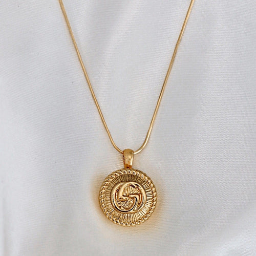 Reluxe Vintage GG Gold Button Necklace