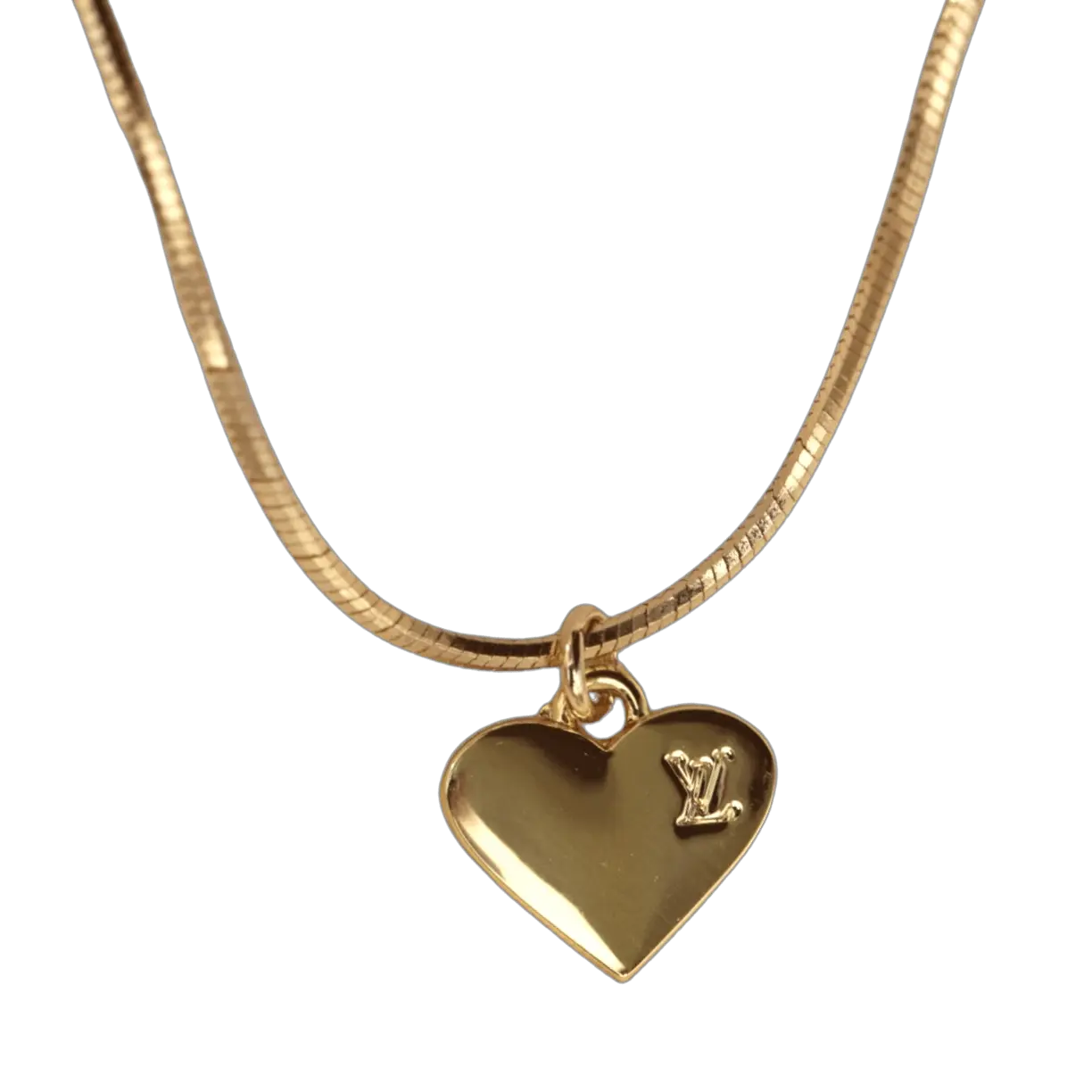 Louis Vuitton LV Heart Pendant Necklace Reluxe Vintage