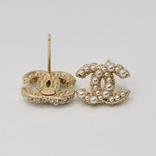 Load image into Gallery viewer, Reluxe Vintage Mini CC Pearl Studs

