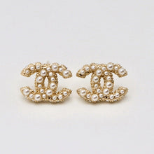 Load image into Gallery viewer, Reluxe Vintage Mini CC Pearl Studs
