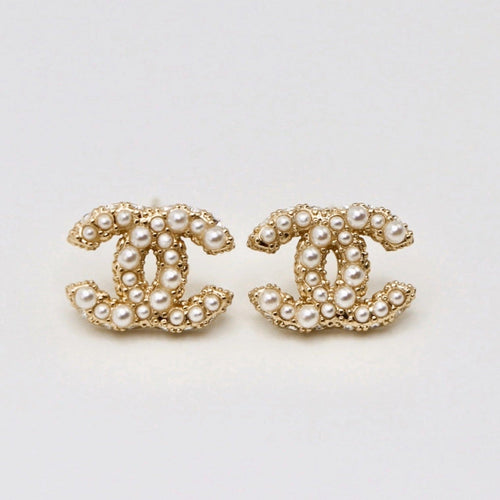 Reluxe Vintage Mini CC Pearl Studs