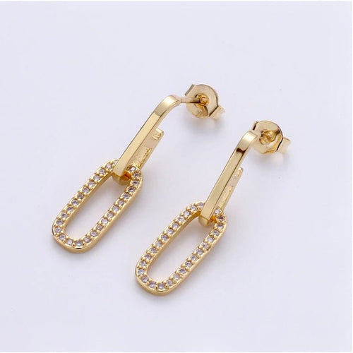 Reluxe Vintage Oblong CZ Earrings