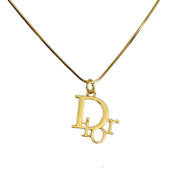 Gold dior logo necklace Clearance